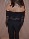 Jennie lace off shoulder blouse - Black