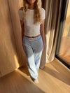 "you look good" label pants  - blue/white