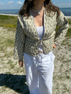 Alisa patterned quilted jacket - Green/beige