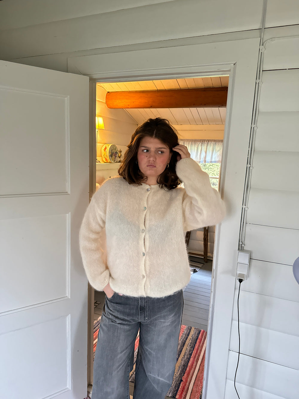 Jamilla mohair cardigan - off white