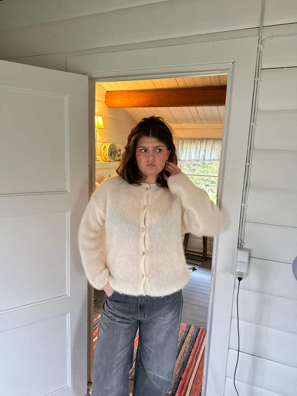 Jamilla mohair cardigan - off white