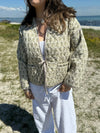 Alisa patterned quilted jacket - Green/beige