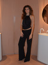 Frida halterneck top with open back - Black