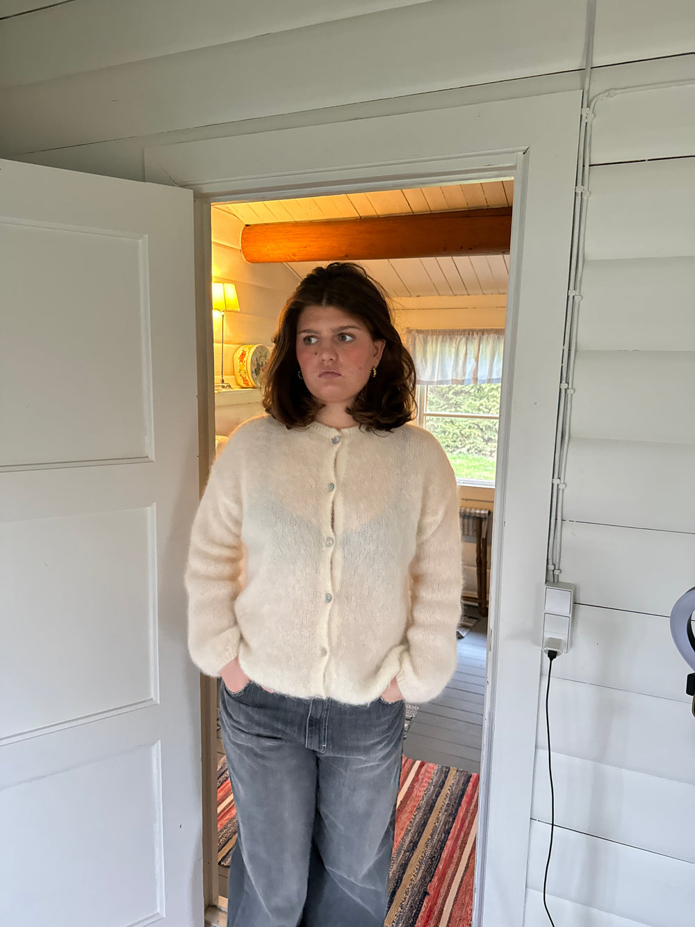 Jamilla mohair cardigan - off white