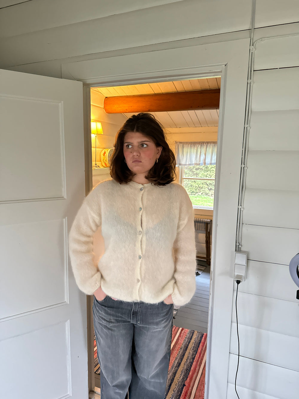 Jamilla mohair cardigan - off white