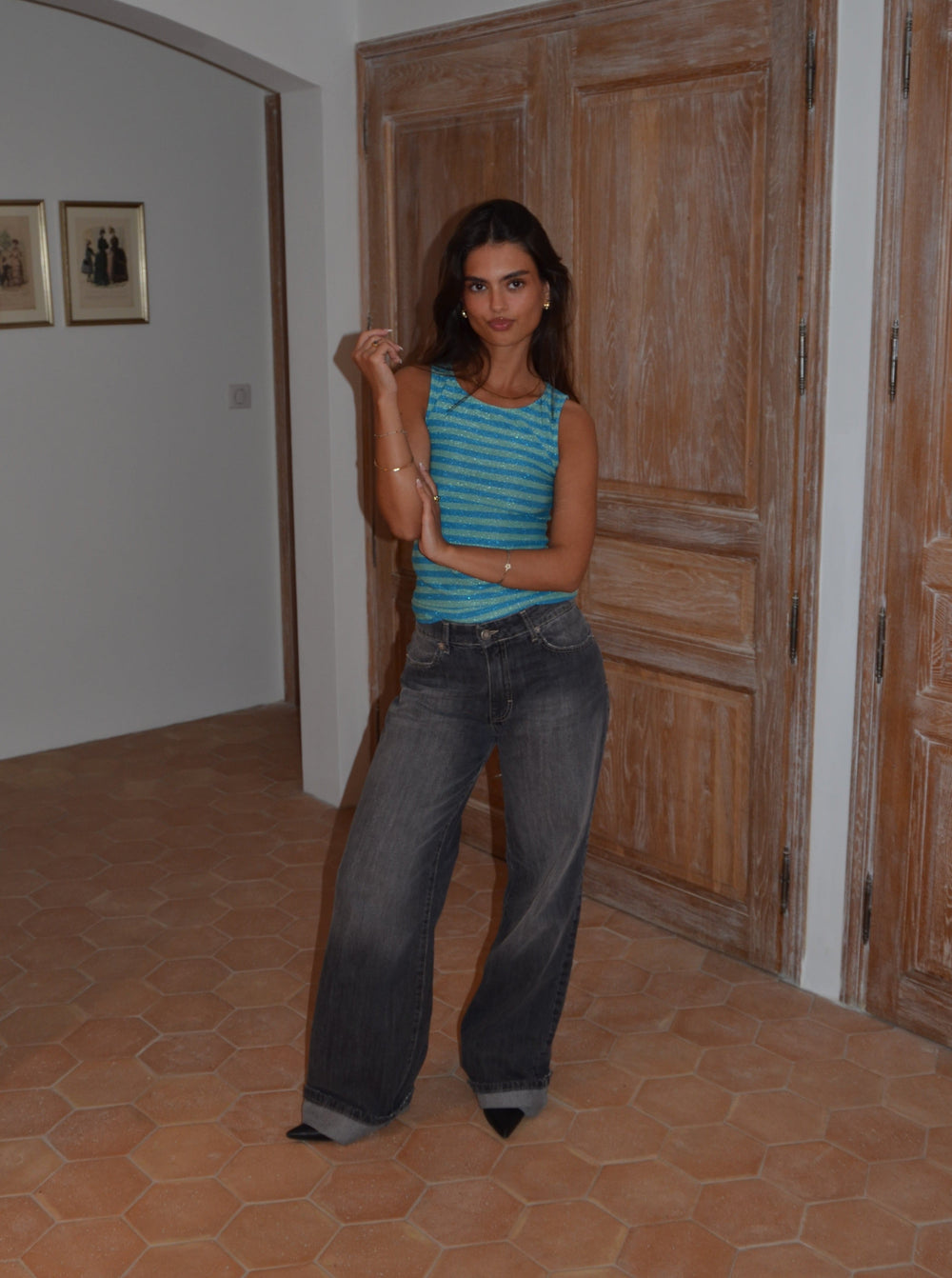 Emmeline glitter top - Blue