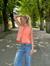 Frigg knitted top - Coral orange