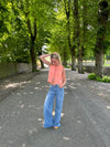 Frigg knitted top - Coral orange