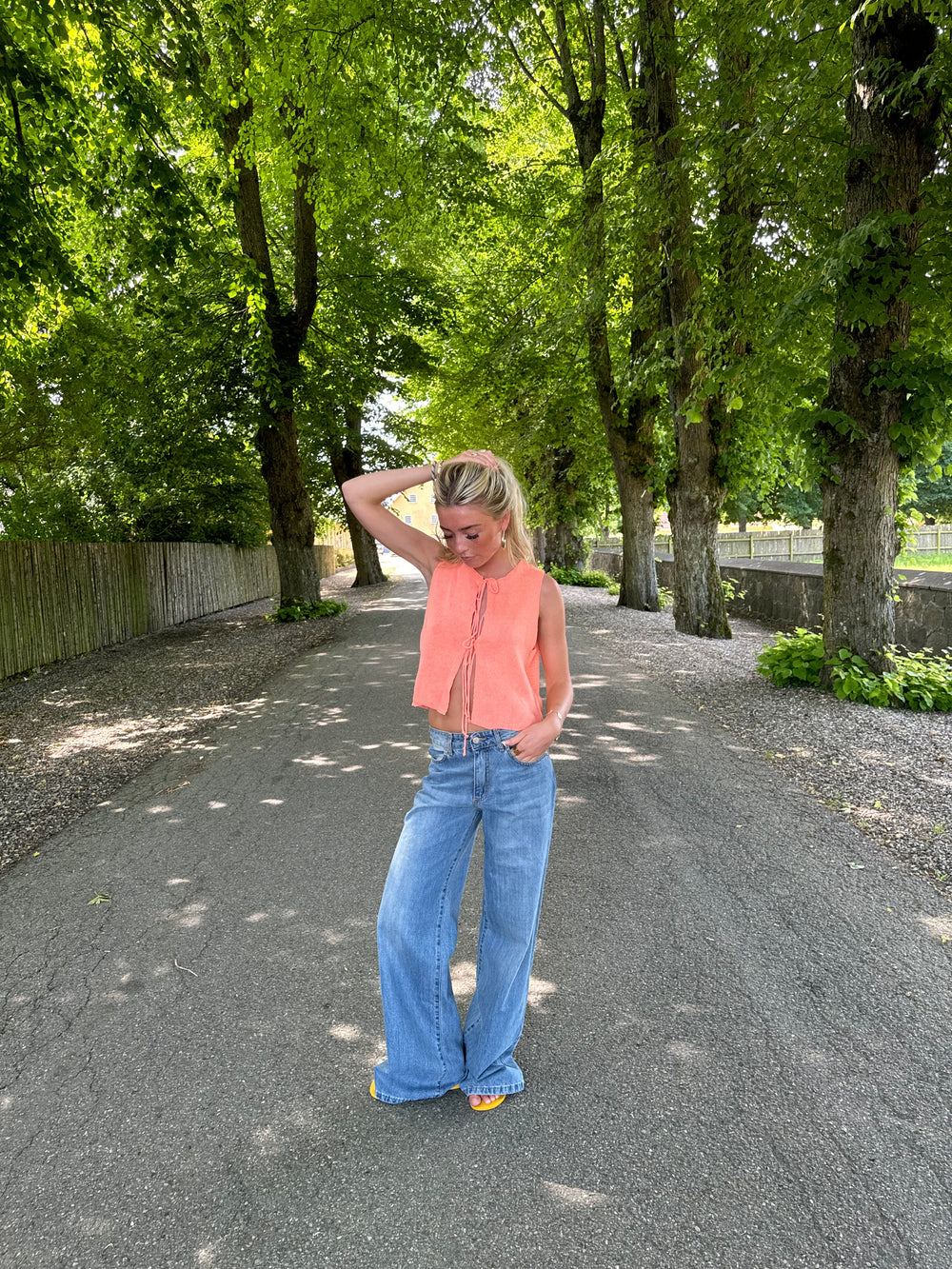 Frigg knitted top - Coral orange