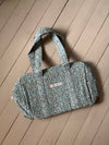 Mykonos round bag with flowers - Turquoise