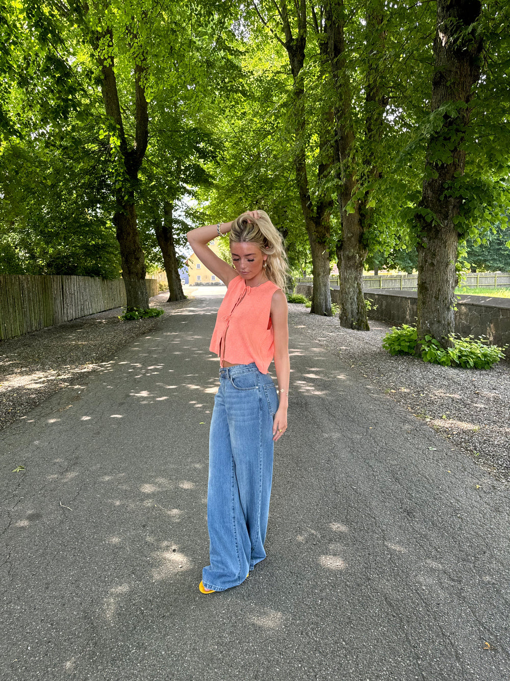 Frigg knitted top - Coral orange