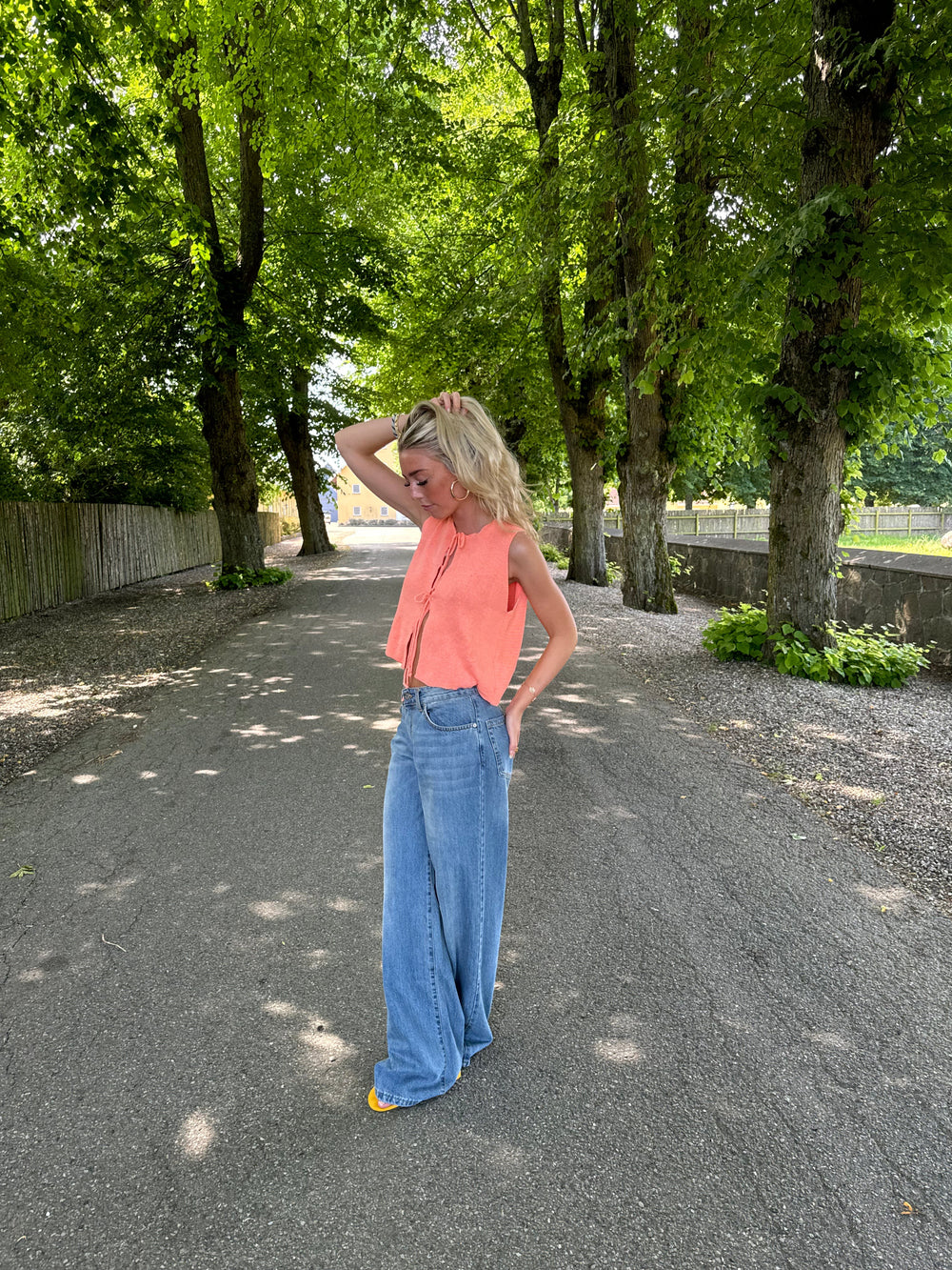 Frigg knitted top - Coral orange