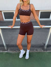 Contrast waist shorts - Espresso/marshmallow