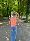 Frigg knitted top - Coral orange