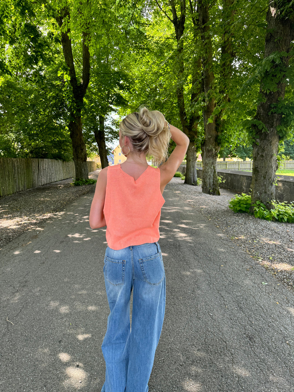 Frigg knitted top - Coral orange