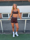 Contrast waist shorts - Espresso/marshmallow