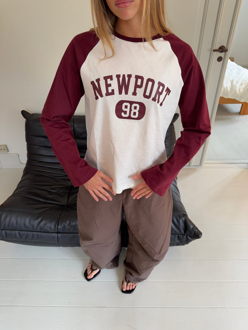 "Newport" blouse - White/burgundy