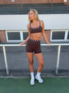 Contrast waist shorts - Espresso/marshmallow