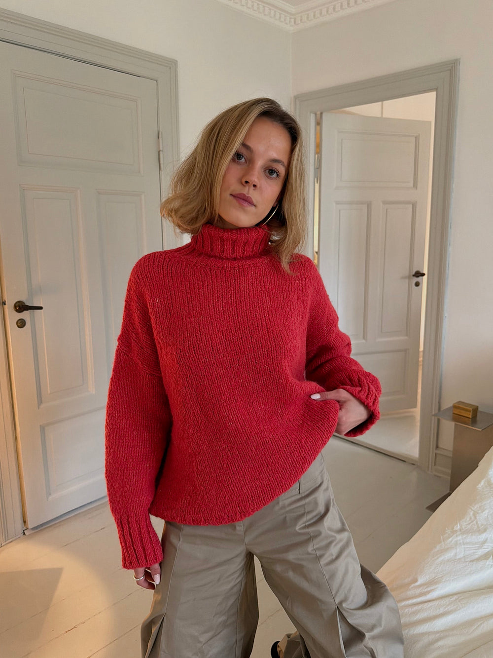 Valdamara oversized turtleneck - Rød