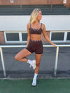 Contrast waist shorts - Espresso/marshmallow