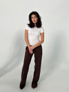 Britney low waisted suit pants - Brown