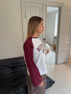 "Newport" blouse - White/burgundy