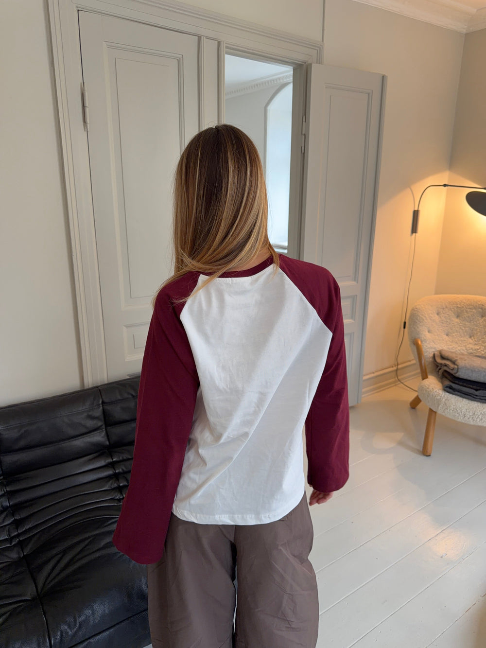 "Newport" blouse - White/burgundy