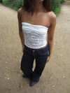 Nora lace bandeau top - White