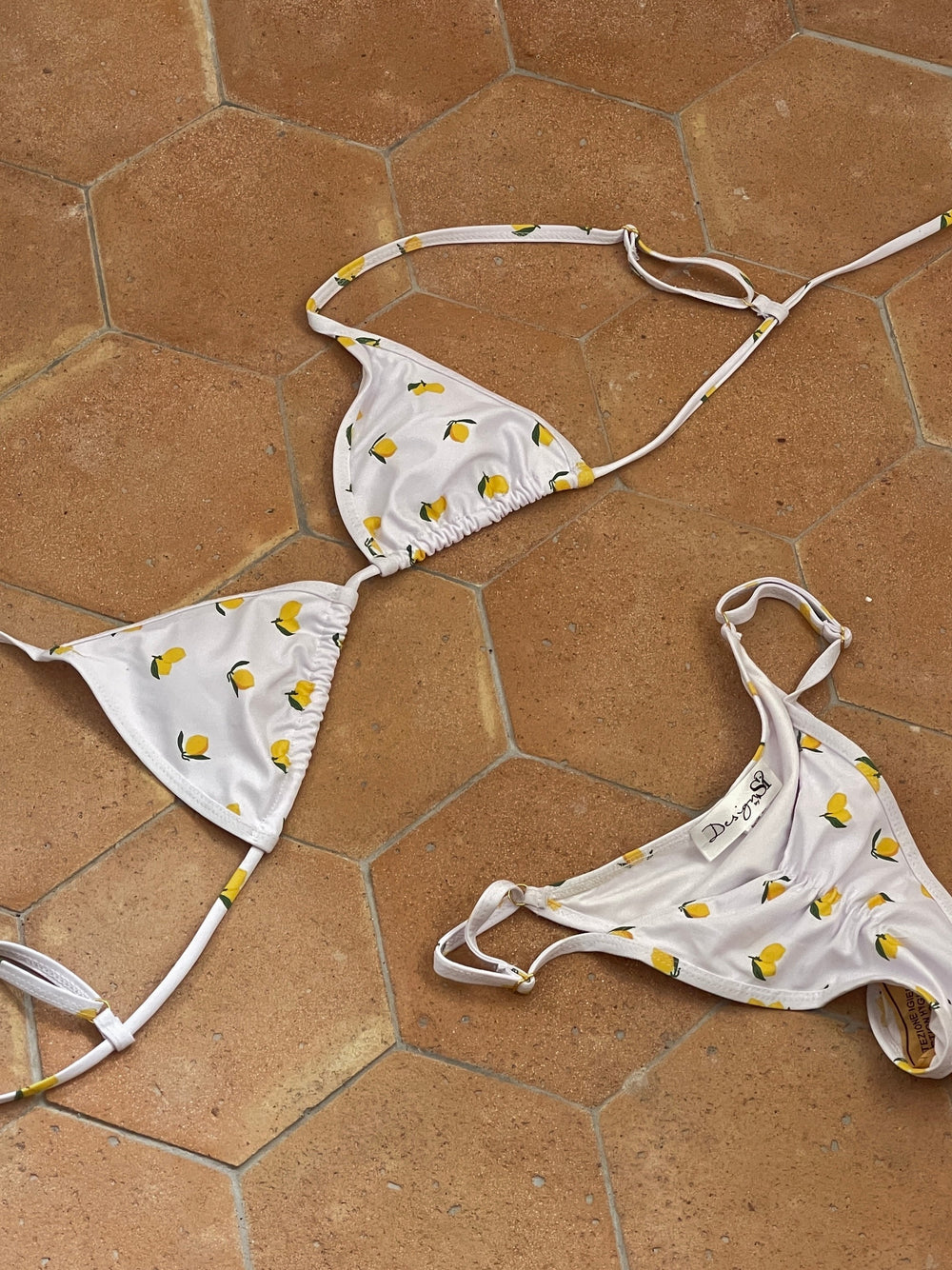 Inessa bikini with lemons - White/yellow