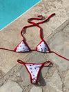 Rosella bikini with hearts - White/red