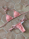 Riana bikini with pattern - White/orange