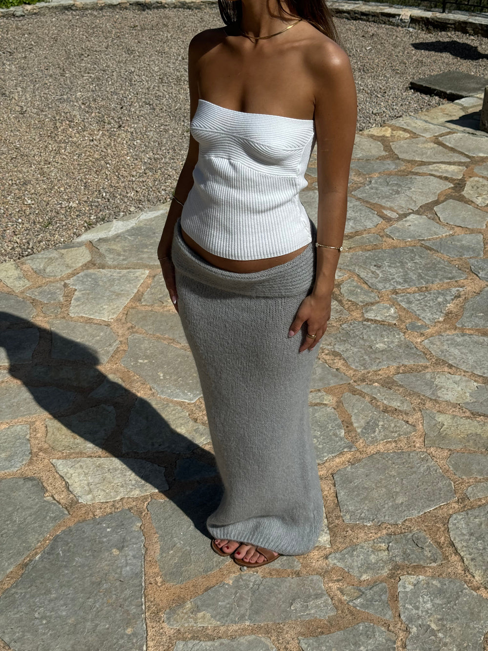 Sefina maxi knitted skirt - Grey