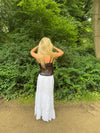 Cleotilde long skirt with embroidery - White