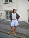 Andrea shorts with stripes - Blue/white