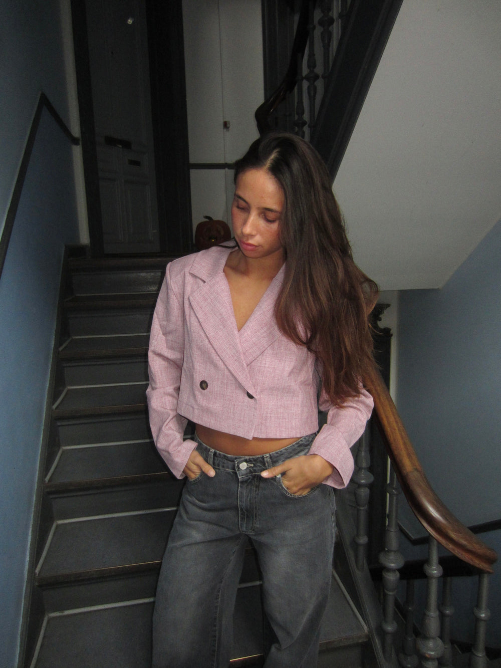 Julica cropped blazer - Rose