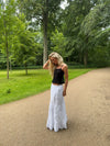 Cleotilde long skirt with embroidery - White