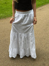 Cleotilde long skirt with embroidery - White
