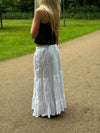 Cleotilde long skirt with embroidery - White