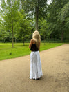 Cleotilde long skirt with embroidery - White