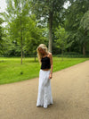 Cleotilde long skirt with embroidery - White