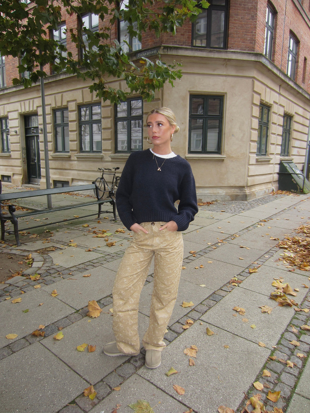 Mirah pants with pattern - Beige