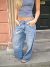 Alaia low-waisted jeans with lightning detail - Light denim