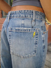 Alaia low-waisted jeans with lightning detail - Light denim