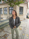 Ana herringbone bomber jacket - Brown
