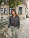Ana herringbone bomber jacket - Brown