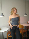 Malina denim top - Dark grey