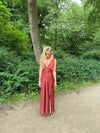 Marielle dress with flowers - Black/red