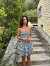 Tania dress with pattern - White/blue