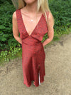 Marielle dress with flowers - Black/red
