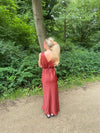 Marielle dress with flowers - Black/red